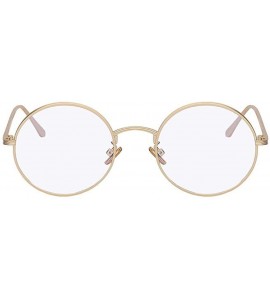 Round Unisex Men UV400 Round Retro Vintage Sunglasses Women Fashion Glasses Eyeglasses - Gold F Clear - CI18C8OIG2H $18.14