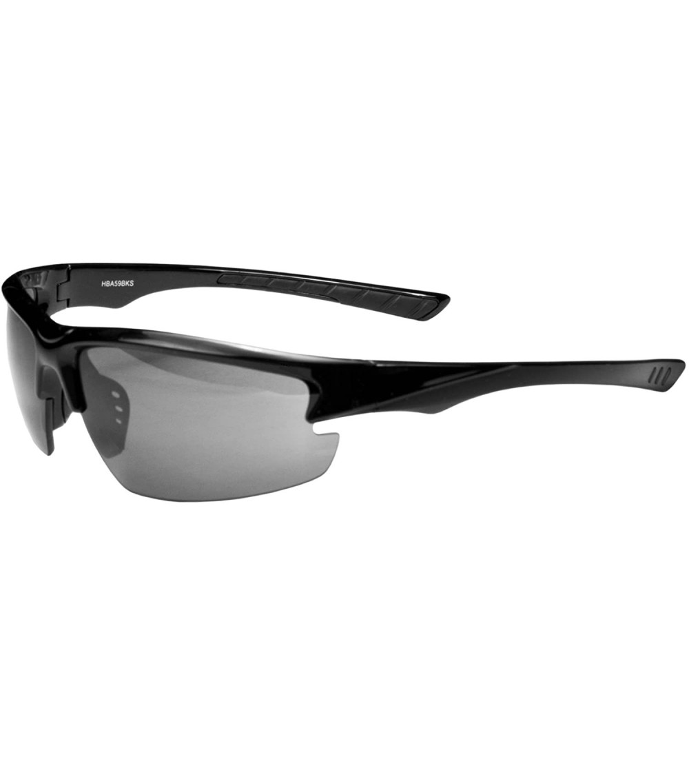 Sport CLEARANCE!!! A59 Sunglasses Wrap Style UV400 Lens All Active Sports - Black & Smoke - CJ11CRHPKIX $26.62