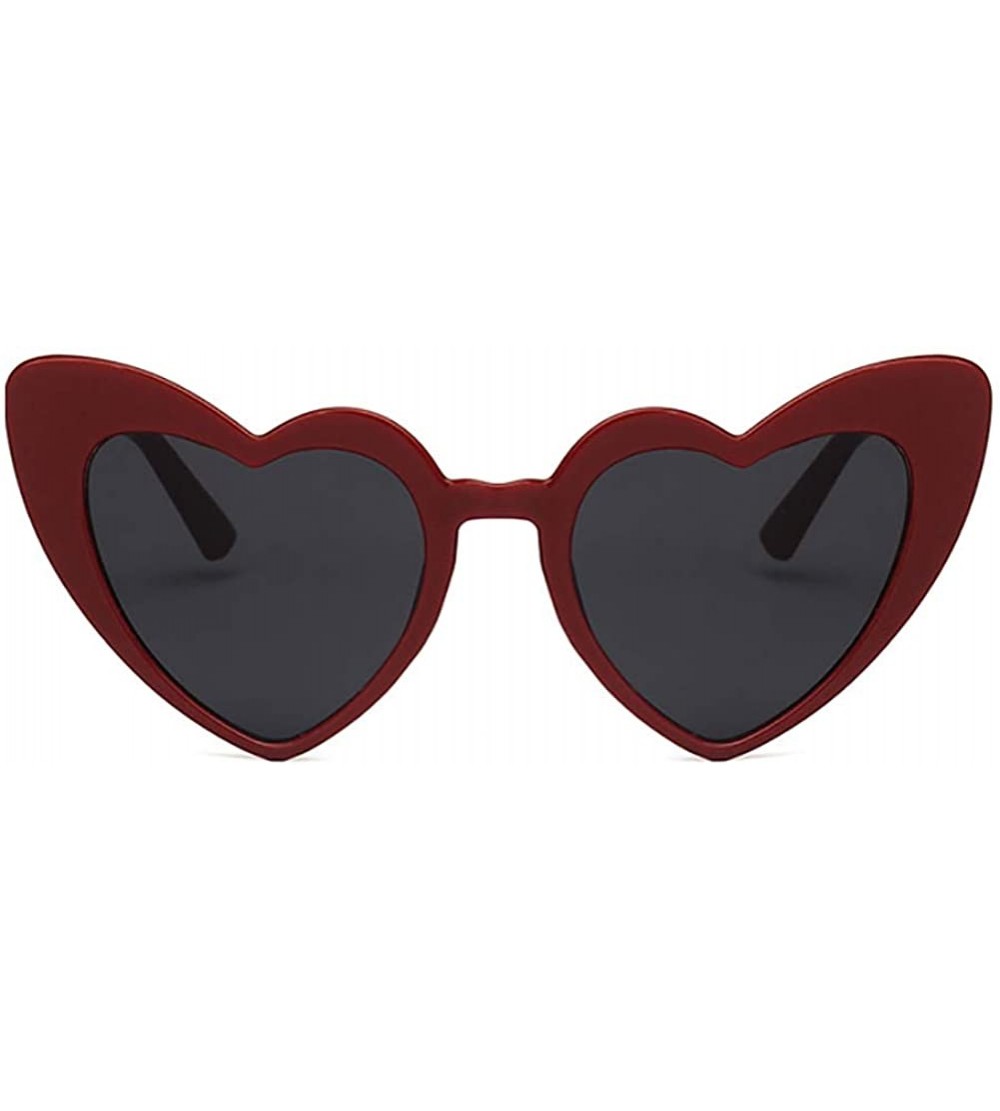 Rectangular Heart Shaped Sunglasses-Vintage Cat Eye Goggle-Oversized Rimless Shade Glasses - D - CP190O6ENS2 $57.92