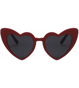 Rectangular Heart Shaped Sunglasses-Vintage Cat Eye Goggle-Oversized Rimless Shade Glasses - D - CP190O6ENS2 $57.92