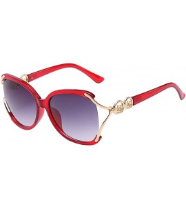 Sport Fashion Oversized Sunglasses Eyeglasses & Storage Case for Women Ladies - Dark Red - C41808CYEKI $24.27