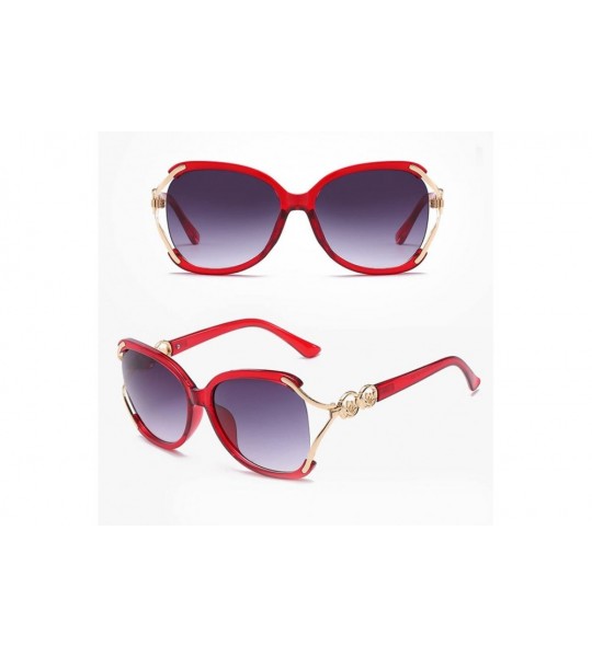 Sport Fashion Oversized Sunglasses Eyeglasses & Storage Case for Women Ladies - Dark Red - C41808CYEKI $24.27