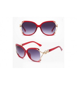 Sport Fashion Oversized Sunglasses Eyeglasses & Storage Case for Women Ladies - Dark Red - C41808CYEKI $24.27