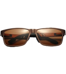 Sport Men Square UV400 Polarized Sunglasses Fashion Sport Driving Glasses - Brown - C4182E4Z2UI $20.26