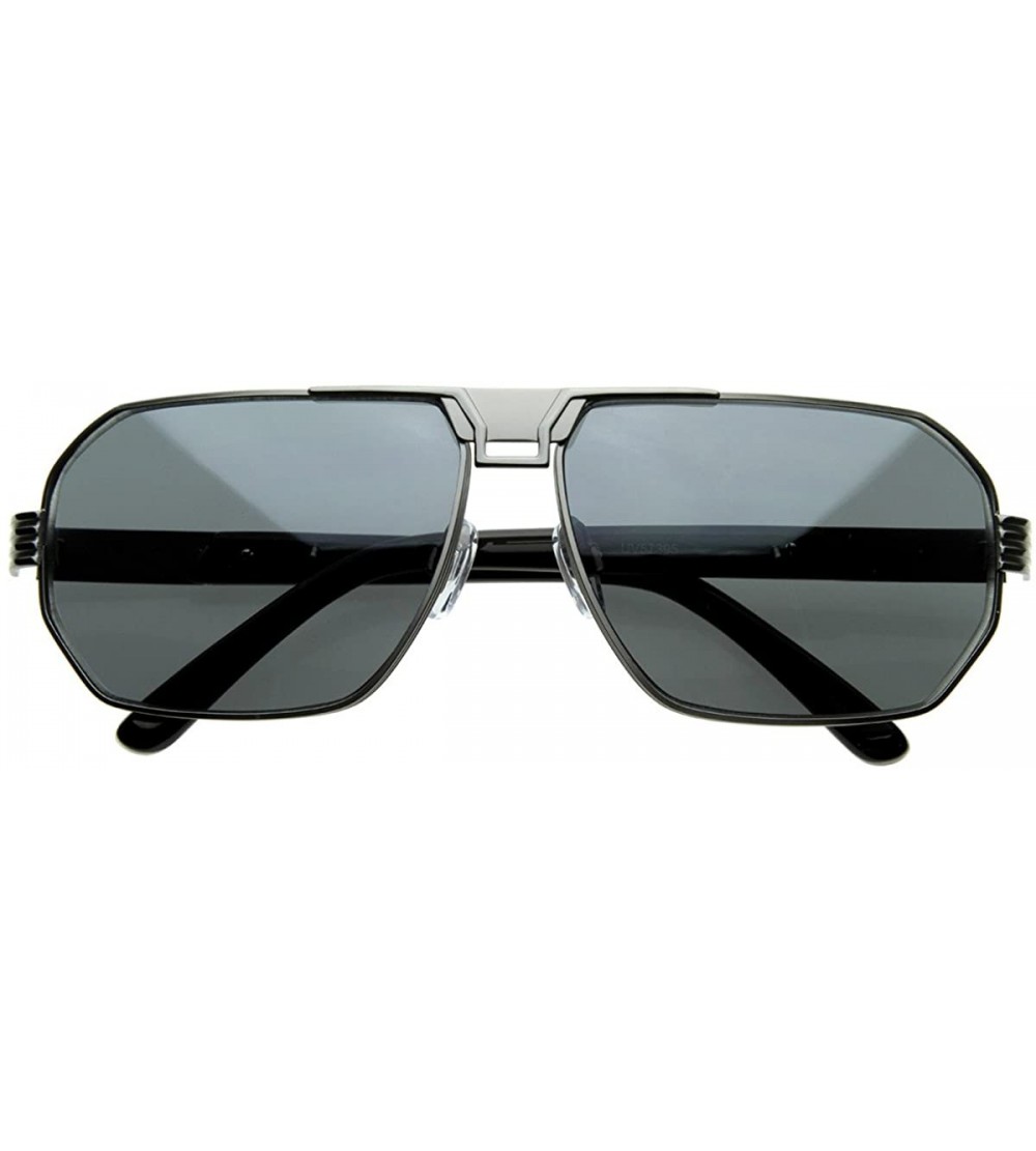 Square Optical Quality Eyewear Retro Design Metal Flat Top Sunglasses (Gunmetal/Smoke) - C0116RGI34X $26.24
