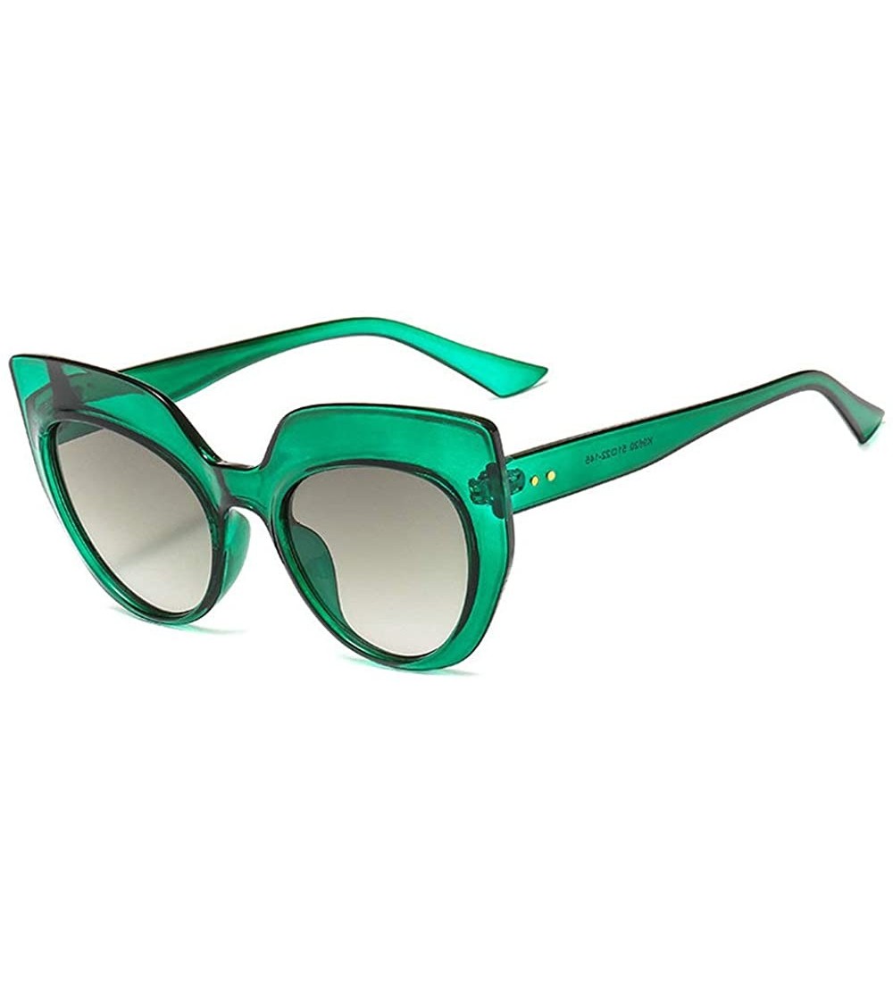Square 2019 new cat glasses trend ladies retro brand designer square sunglasses UV400 - Green - C518TCUK4CD $27.15