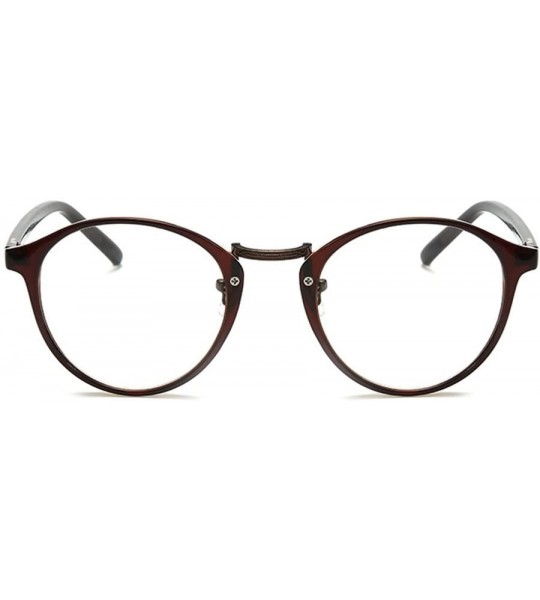 Round Retro Fashion Round Distance Glasses Full Rims - 2.00 Lens Nearsighted Eyewear Everyday Use Mens Womens - Brown - CZ18R...