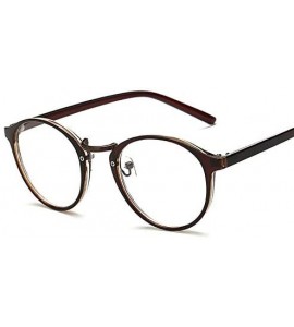 Round Retro Fashion Round Distance Glasses Full Rims - 2.00 Lens Nearsighted Eyewear Everyday Use Mens Womens - Brown - CZ18R...