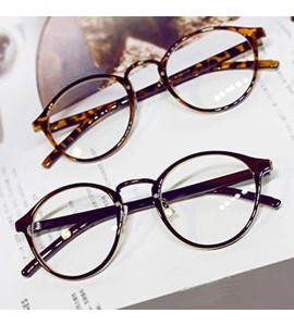 Round Retro Fashion Round Distance Glasses Full Rims - 2.00 Lens Nearsighted Eyewear Everyday Use Mens Womens - Brown - CZ18R...