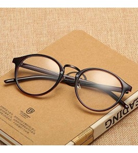 Round Retro Fashion Round Distance Glasses Full Rims - 2.00 Lens Nearsighted Eyewear Everyday Use Mens Womens - Brown - CZ18R...