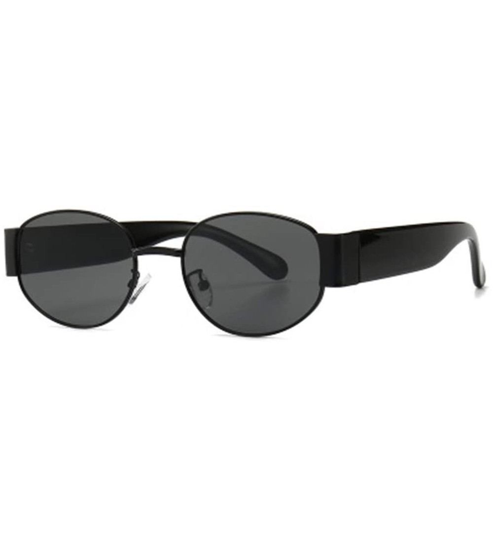 Sport Steampunk Metal Sunglasses Male Oval Retro Sun Visor - 4 - CF190OG9H5R $61.82