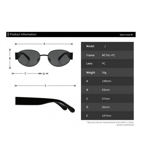 Sport Steampunk Metal Sunglasses Male Oval Retro Sun Visor - 4 - CF190OG9H5R $61.82