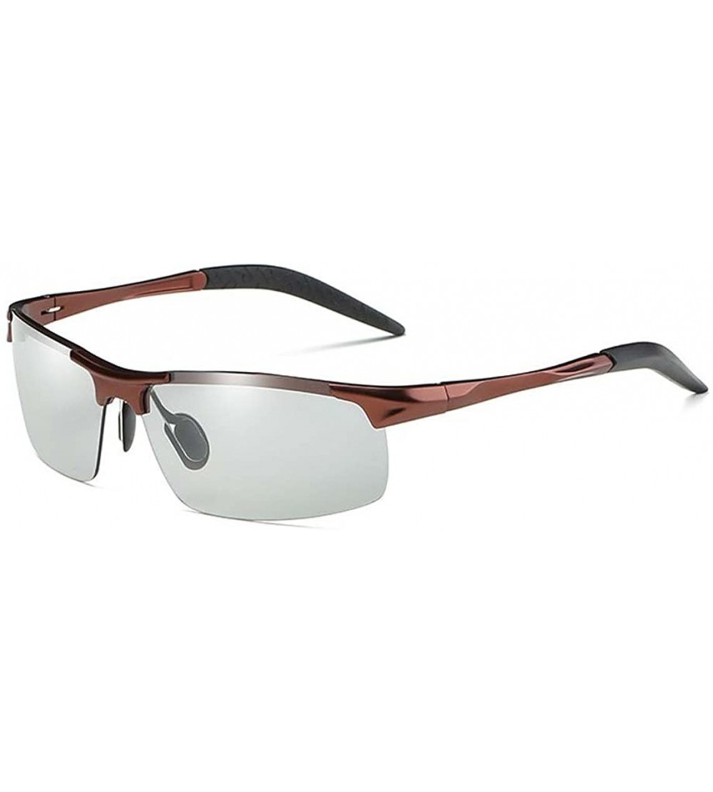 Rectangular Polarized sunglasses sunglasses anti-UV sensor sunglasses - Brown Color - CH1888C6K03 $65.20