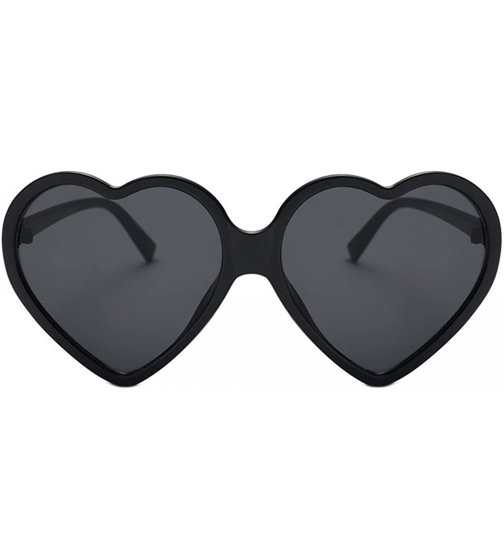 Square Glasses- Women Fashion Unisex Heart-shaped Shades Sunglasses Integrated UV - 1426bk - CF18ROYNQ5S $17.77