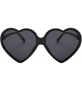 Square Glasses- Women Fashion Unisex Heart-shaped Shades Sunglasses Integrated UV - 1426bk - CF18ROYNQ5S $17.77