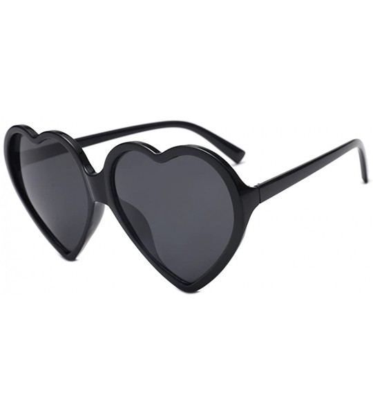 Square Glasses- Women Fashion Unisex Heart-shaped Shades Sunglasses Integrated UV - 1426bk - CF18ROYNQ5S $17.77