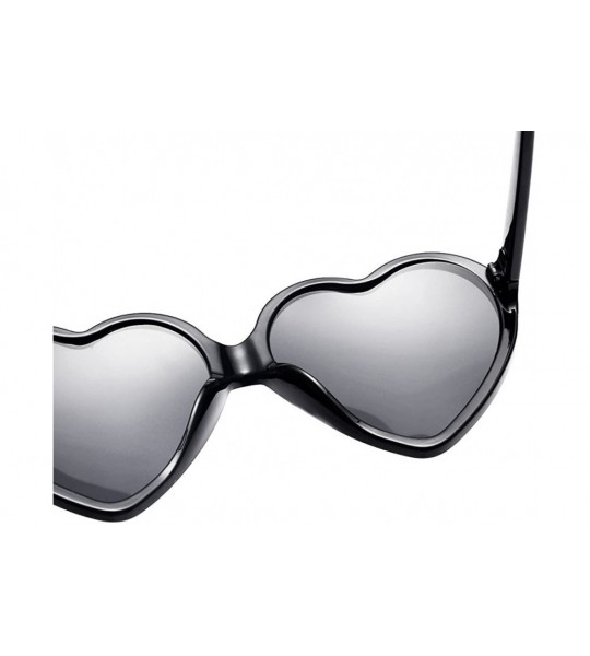 Square Glasses- Women Fashion Unisex Heart-shaped Shades Sunglasses Integrated UV - 1426bk - CF18ROYNQ5S $17.77