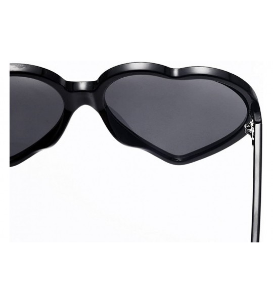 Square Glasses- Women Fashion Unisex Heart-shaped Shades Sunglasses Integrated UV - 1426bk - CF18ROYNQ5S $17.77