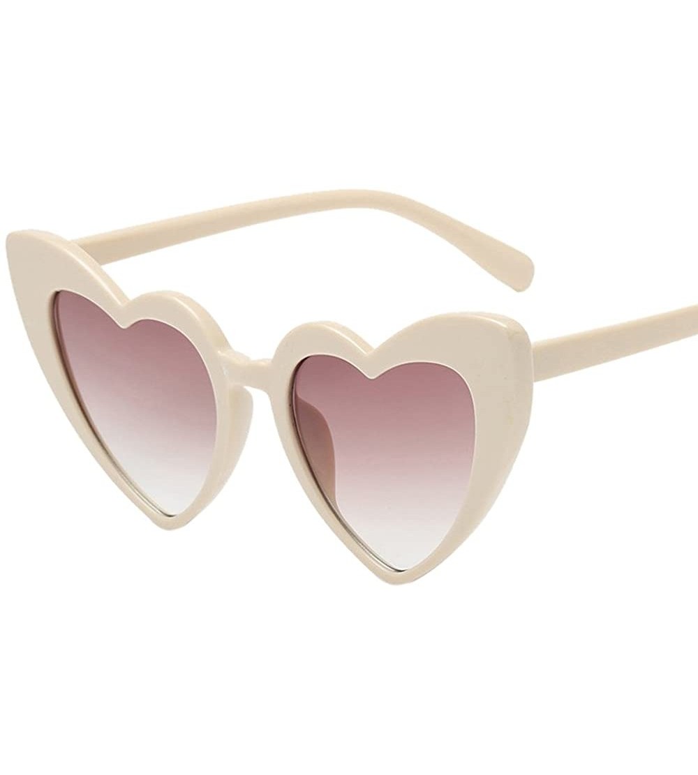 Oversized Heart Shaped Retro Cateye Sunglasses for Women-Transparent Candy Color Glasses Tinted Eyewear Thick Slices - G - CY...