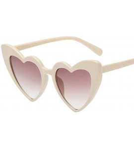 Oversized Heart Shaped Retro Cateye Sunglasses for Women-Transparent Candy Color Glasses Tinted Eyewear Thick Slices - G - CY...