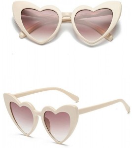 Oversized Heart Shaped Retro Cateye Sunglasses for Women-Transparent Candy Color Glasses Tinted Eyewear Thick Slices - G - CY...