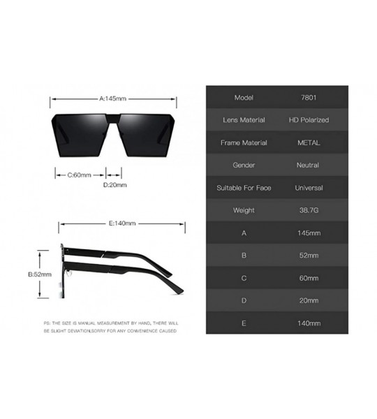 Sport Fashion Rectangular Sunglasses-Polarized Rimless Sun Glasses-For Outdoor Driving - H - CU190O5WCNC $57.14