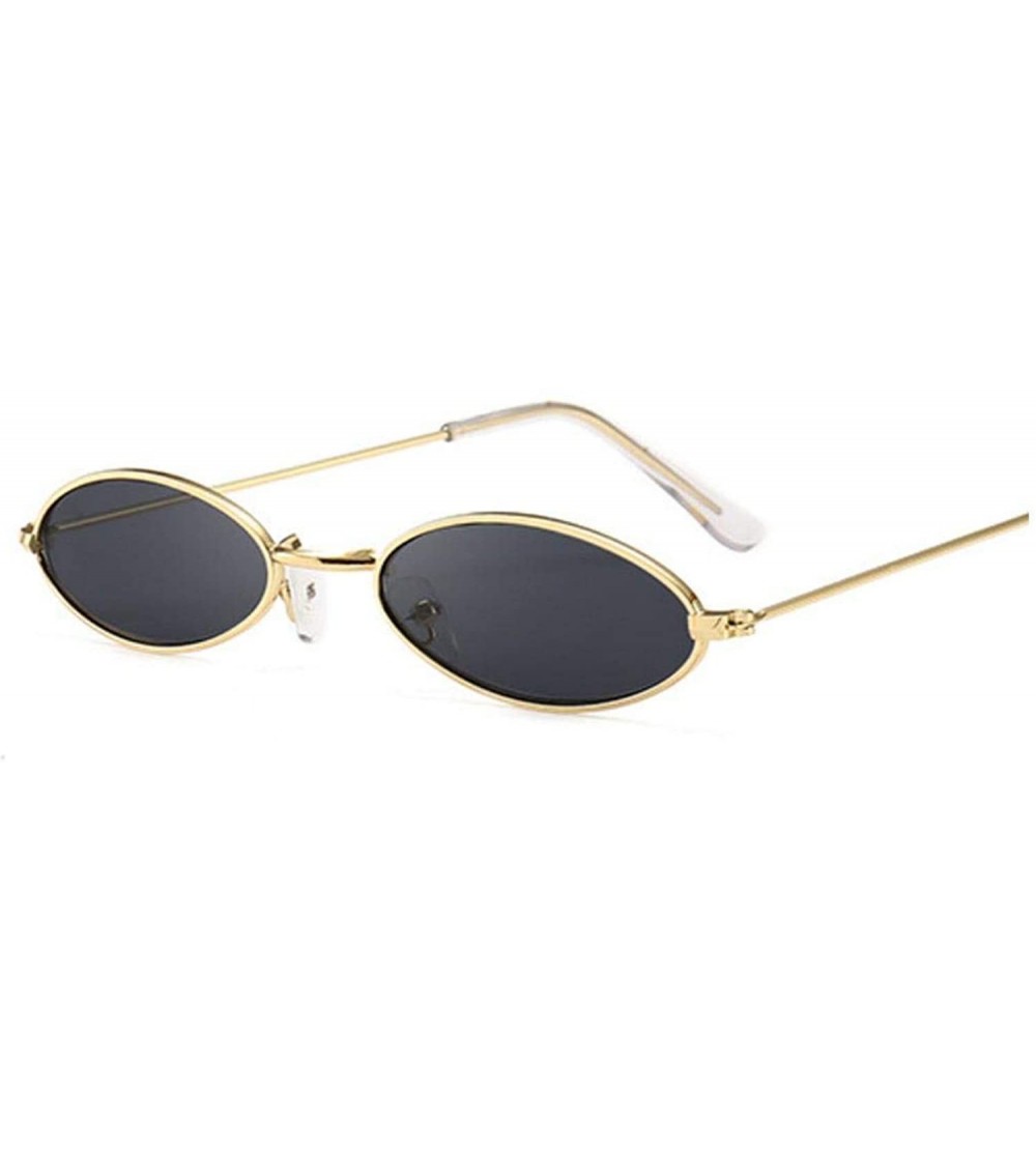 Square Retro Oval Red Sunglasses Men Women Vintage Metal Frame Sun Glasses Lunette De Soleil Homme UV400 - Goldgray - CK197A2...