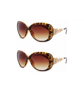 Oversized Designer Women oversized Fashion Sunglasses P4007 - 2 Pcs Tort-gradientbrown & Tort-gradientbrown - CL12K2ZMRPP $30.03