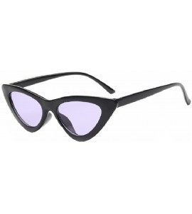 Cat Eye Cat Eyes Sunglasses for Women - Vintage Ladies Triangular Glasses Goggle - Black/Purple - CB18ETWWZTI $20.87