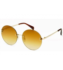 Oversized Lisa Large Oversized Round Circle Womens Fashion Designer Sunglasses - Gold / Gold - C218NCIYWXU $67.25