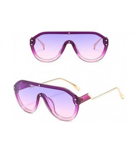 Goggle Owersized Fashion Sunglasses-Hip Hop Vintage Shade Glasses-Square Metal Frames - E - C5190ED0CLY $55.16