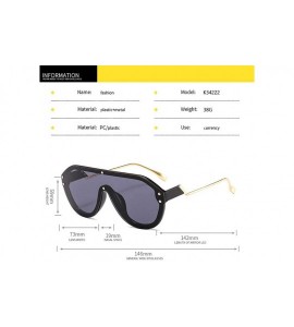 Goggle Owersized Fashion Sunglasses-Hip Hop Vintage Shade Glasses-Square Metal Frames - E - C5190ED0CLY $55.16