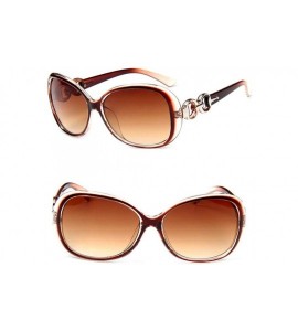 Aviator 2019 Oversized Gradient Ladies Sunglasses Women Brand Designer Classic Black - Tea - C318Y3OLHM0 $18.79