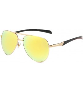 Rimless Men Driving Coating UV400 Mirror Polarized Sunglasses Sports Sun Glasses Eyewear - Gold - CO17YTLAS49 $20.47