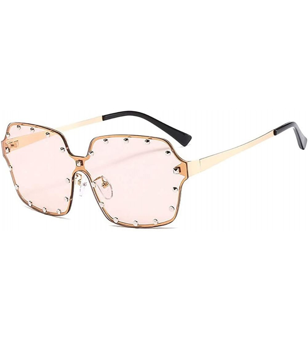 Oval OVERSIZED Fashion Sunglasses-Gradient Shades Glasses Unisex-Polarized-Rimless - E - CN1905K5LIK $61.53