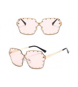 Oval OVERSIZED Fashion Sunglasses-Gradient Shades Glasses Unisex-Polarized-Rimless - E - CN1905K5LIK $61.53