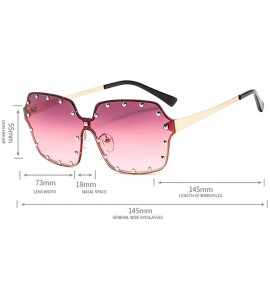 Oval OVERSIZED Fashion Sunglasses-Gradient Shades Glasses Unisex-Polarized-Rimless - E - CN1905K5LIK $61.53