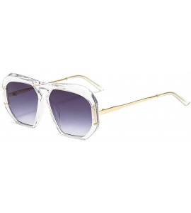 Goggle Gradient Oversized Sunglasses Designer Transparent - Clear&gray - CL18LH28ES7 $23.42