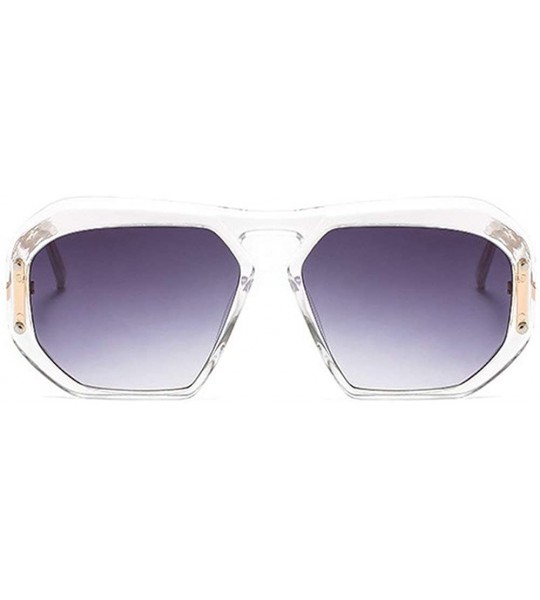 Goggle Gradient Oversized Sunglasses Designer Transparent - Clear&gray - CL18LH28ES7 $23.42