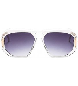 Goggle Gradient Oversized Sunglasses Designer Transparent - Clear&gray - CL18LH28ES7 $23.42