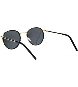 Round 90s Classic TV Star Round Oval Double Rim Retro Sunglasses - Gold Black - CG18QHAH94A $23.43