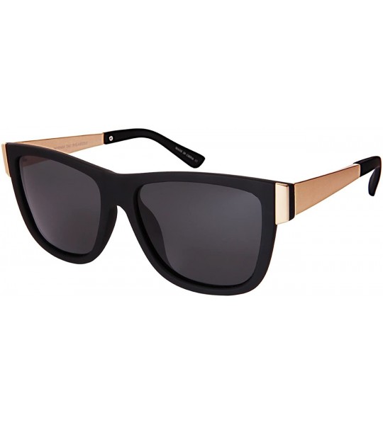 Square Rubberized Square Sunnies w/Polarized Lens 541036SF-P - Matte Black - C3182EU7ZYS $20.02