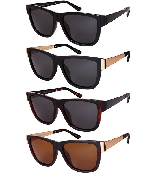 Square Rubberized Square Sunnies w/Polarized Lens 541036SF-P - Matte Black - C3182EU7ZYS $20.02