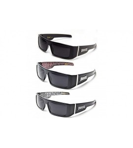 Wrap Gangsta Sunglasses Various Combos 58 Style - 3 Pack Black Plain Red Bandana White Bandan - CY199LWUQ0C $44.78