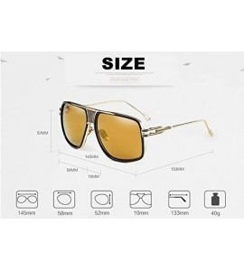 Oversized Double-Bridge Sunglasses Driving Men Oversized Retro Sun Protection Square Metal Eyewear - CM18D7DAQT5 $42.58