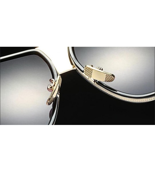 Oversized Double-Bridge Sunglasses Driving Men Oversized Retro Sun Protection Square Metal Eyewear - CM18D7DAQT5 $42.58