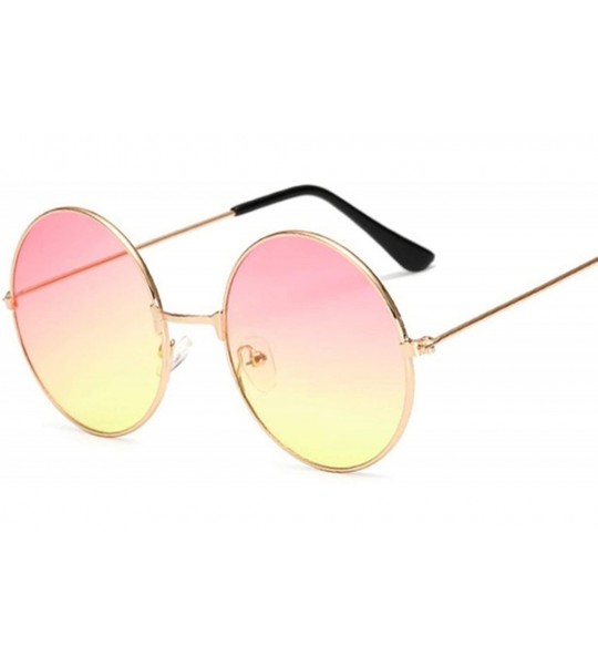 Round Fashion Candy Vintage Round Mirror Sunglasses Women Luxury Design Black Sun Glasses Oculos - Pink Yellow - CZ1984XTENZ ...