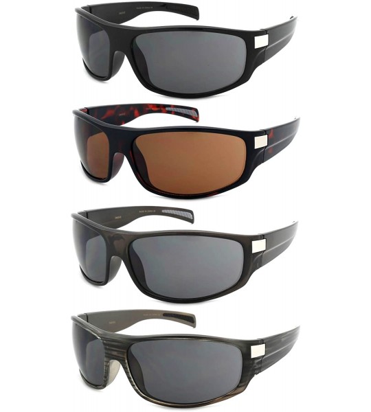 Wrap Sporty Wrap Style Sunglasses w/Solid Lens 540543-SD - Black - CY12NSOYQHV $19.52