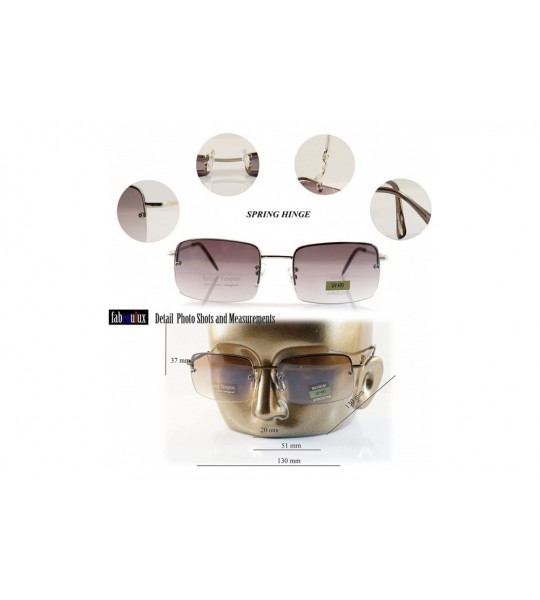 Shield Minimalist Medium Rectangular Sunglasses Clear Eyewear Spring Hinge A173 A174 - Copper/ Brown Gr - CE18DI98KZ5 $23.64