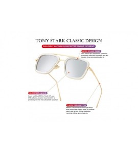 Aviator Sunglasses Vintage Aviator Glasses Classic - Gold/Silver Mirror - C618YH0W34R $46.39